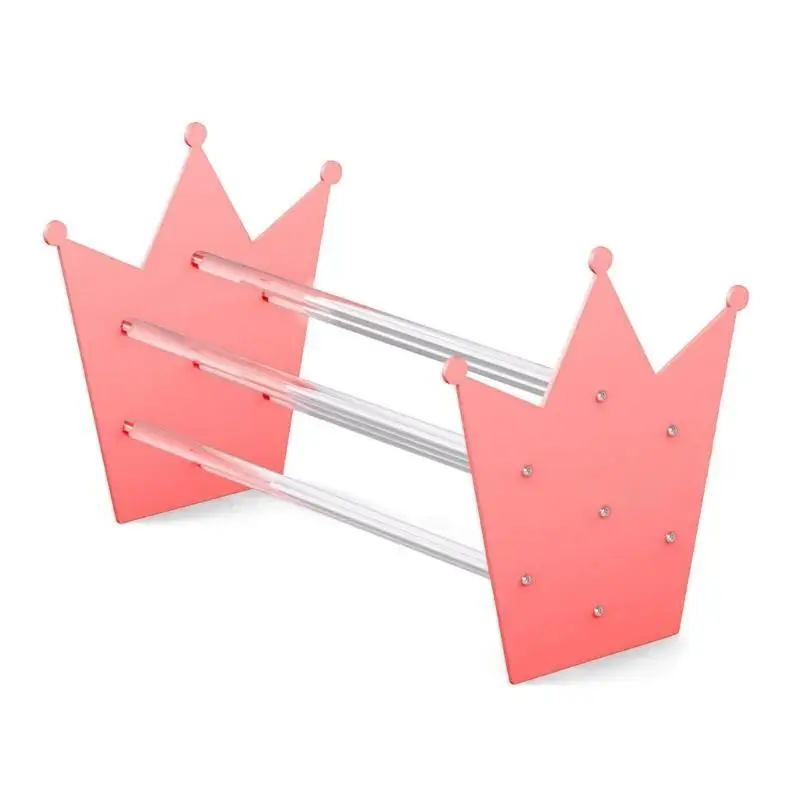 A52E Pink Crown Headband Display Stand Acrylic Headband Holder Jewelry Display Stand
