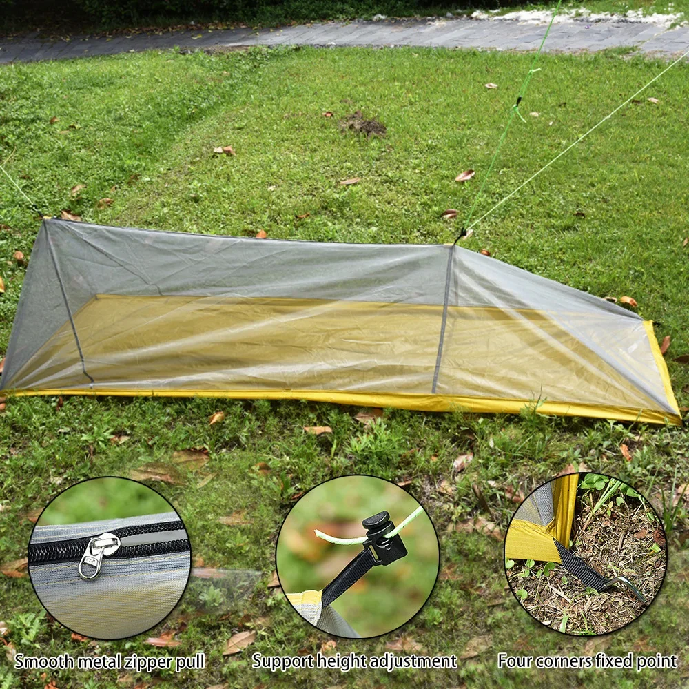 1-2 Person Outdoor Mosquito Net Portable Camping Anti-mosquito Ultra-light Mesh Hanging Mosquito Net with Storage Bag