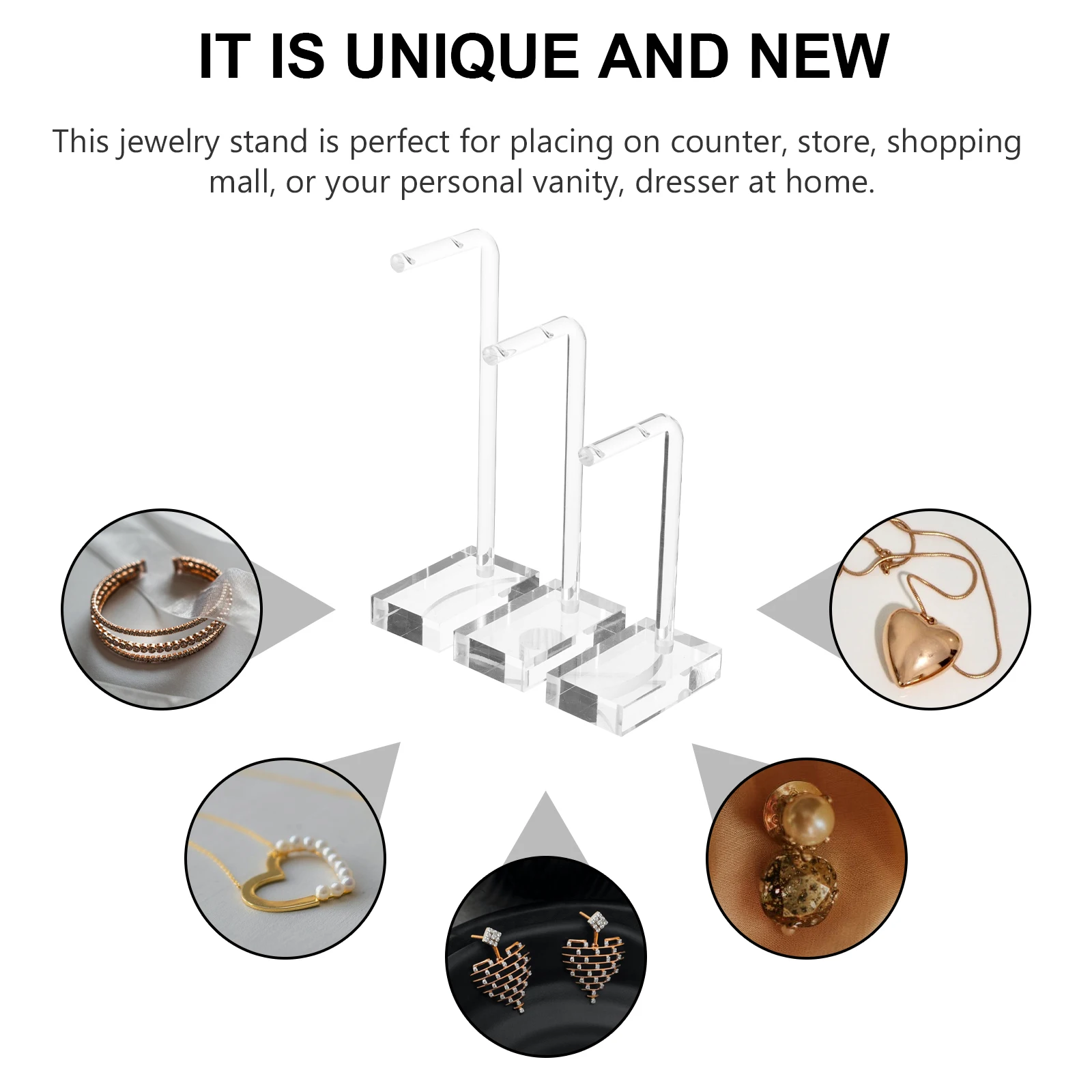 

3 Pcs Earring Display Stand Jewelry Holder Desktop Rack Earrings Acrylic Organiser