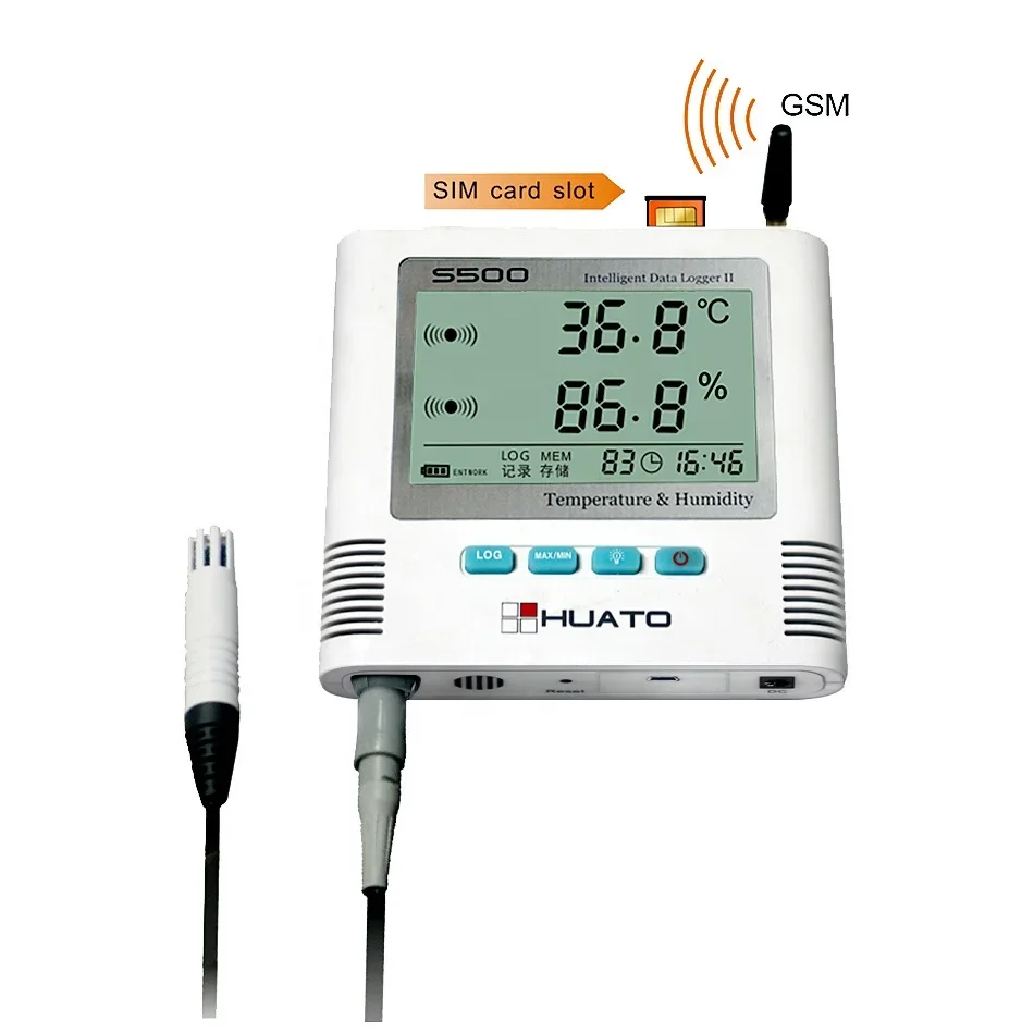 GSM data logger/gsm temperature data logger/digital thermometer data logger HUATO S500-EX -GSM