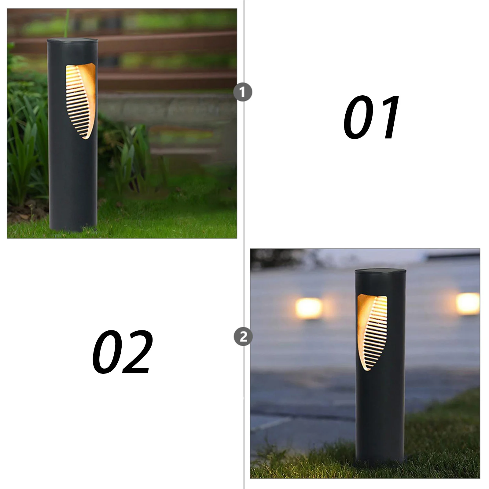 

2pcs Solar Powered LED Garden Stake Lamp Outdoor ABS Stainless Steel Waterproof Night Light for Parks Courtyards Landscape