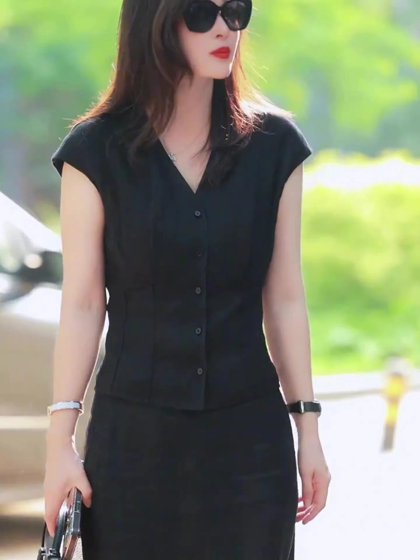 

Ele Color Summer irt ort Sve Облегающий повседневный женский топ с защитой от солнца на одной пуговице