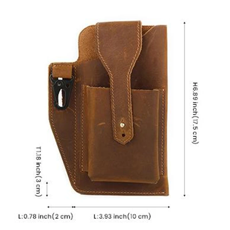 Jamhoo verrückte Pferd Leder Herren Hüft tasche Vintage Reise tragbare Handy hülle männliche Halter Schleife Holster Hüft tasche