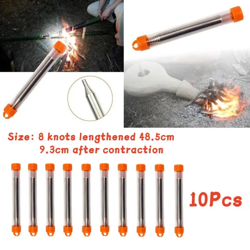 10Pcs Pocket Bellows Blasting Campfire Blow Fire Tube Outdoor Tool EDC Home Camping Hiking Equipment Survival Kit Prepper Gear