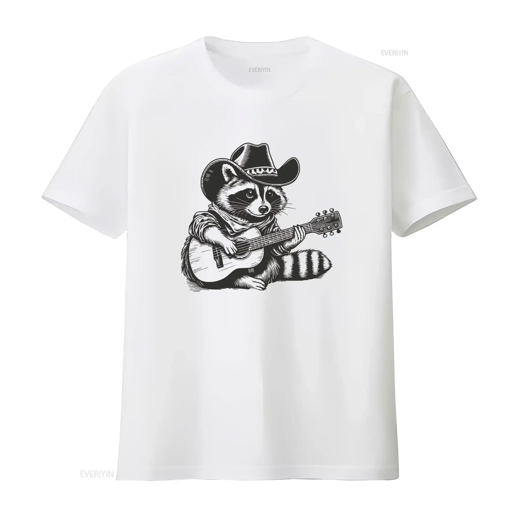 Country Music Raccoon T Shirt Cowboy Outlaw Cute Trash Panda Funny vintage Washed Soft streetwear Top For Everyday Wear