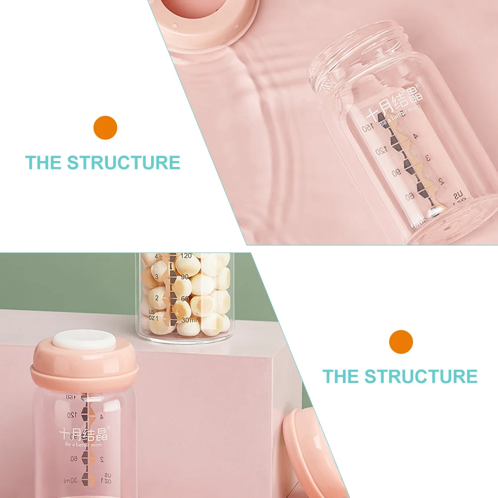 2pcs Breast Milk Storage Cups Glass Baby Breastmilk Storage Containers 150ml