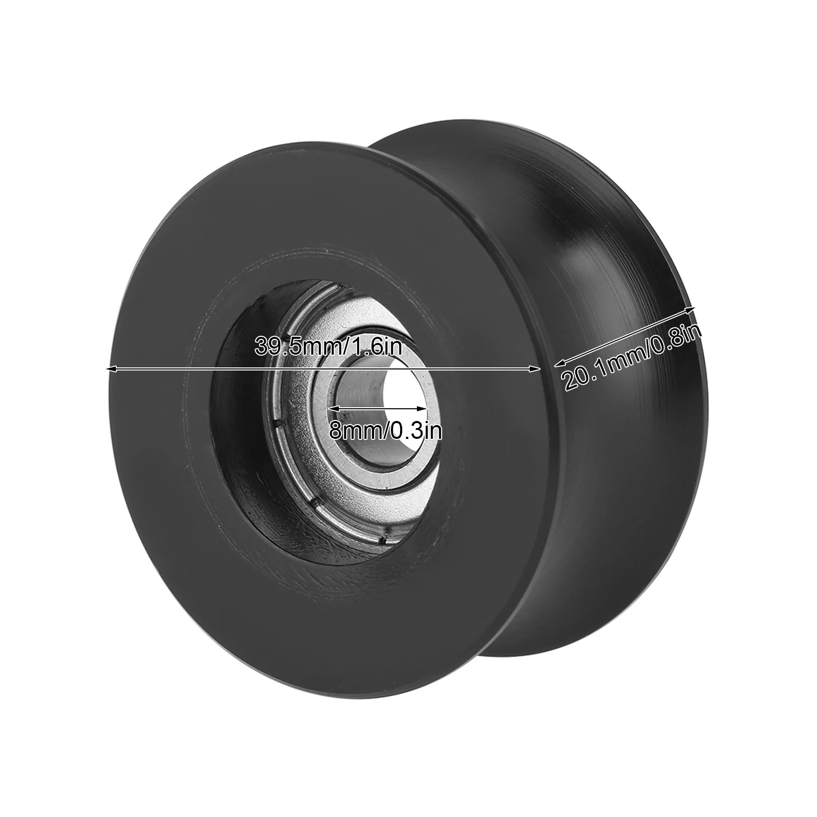 4pcs 0840UU U Type U-Groove Pulley Roller Guide Wheel 8x39.5x20.1mm Metal+plastic