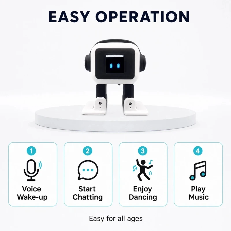 New AI EMO Desktop Robot Smart Interactive Chat Voice Control Dancing Music Player Electronic Pet Gift
