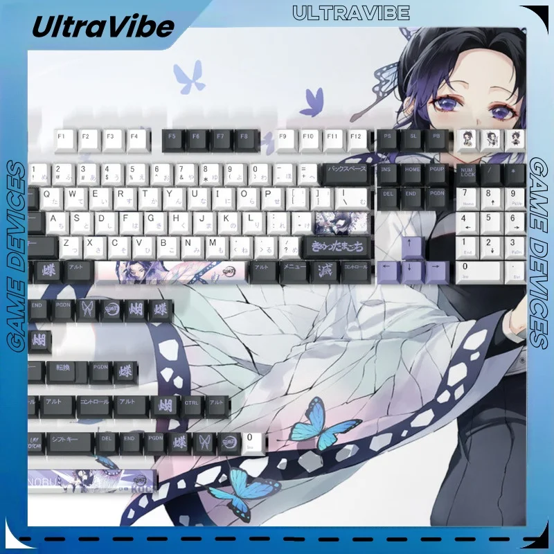 

2024 new Anime Peripheral Keycaps Mechanical Keyboard Keycaps Thermal Sublimation Pbt Cherry Height Cartoon Cute Style 130 Key