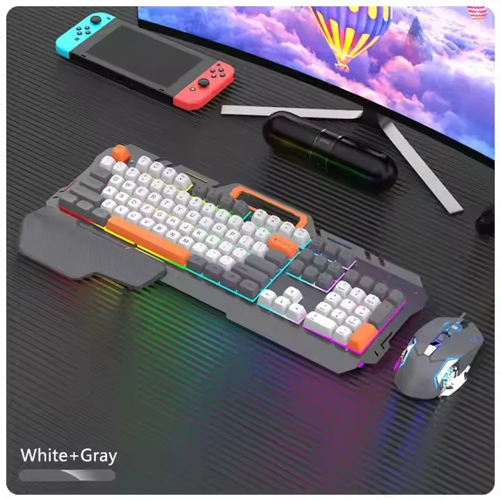 Best Gaming RGB Backlit Keyboard and Mouse Combo Wireless Function for Notebook Desktop Computer Office Use Metal Wired