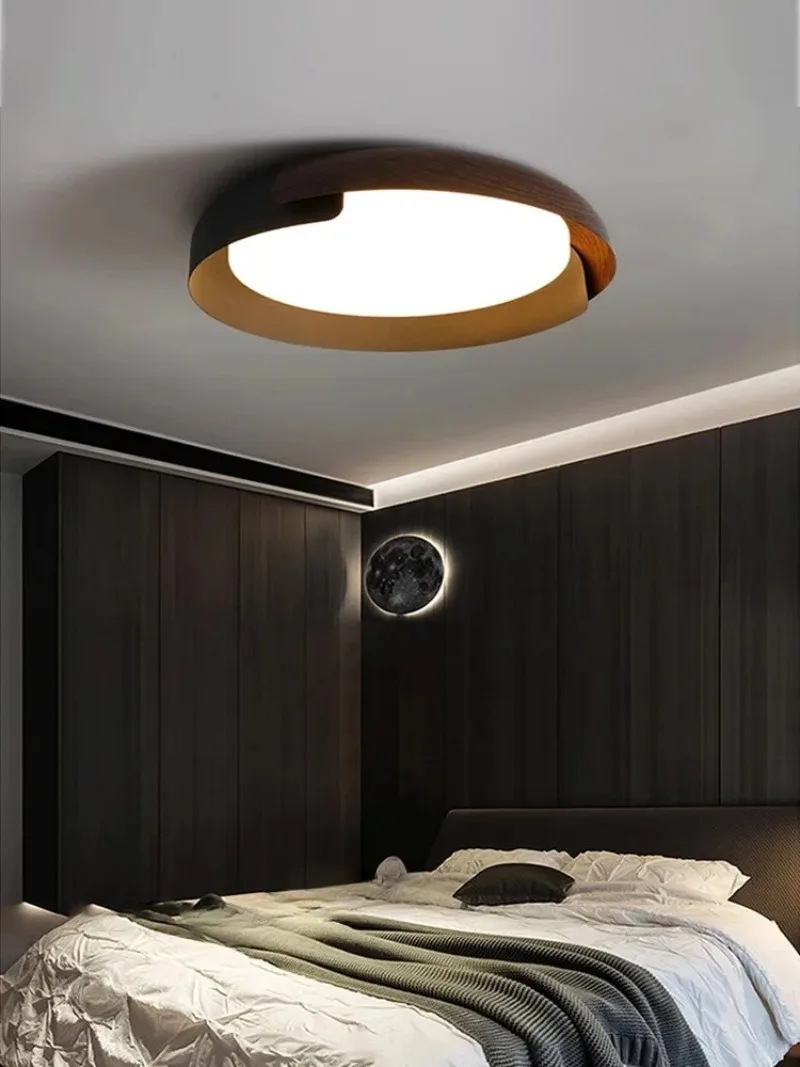 

Simple and modern log wabi-sabi wind Nordic ceiling light luxury room master bedroom lamp living room ceiling lamps