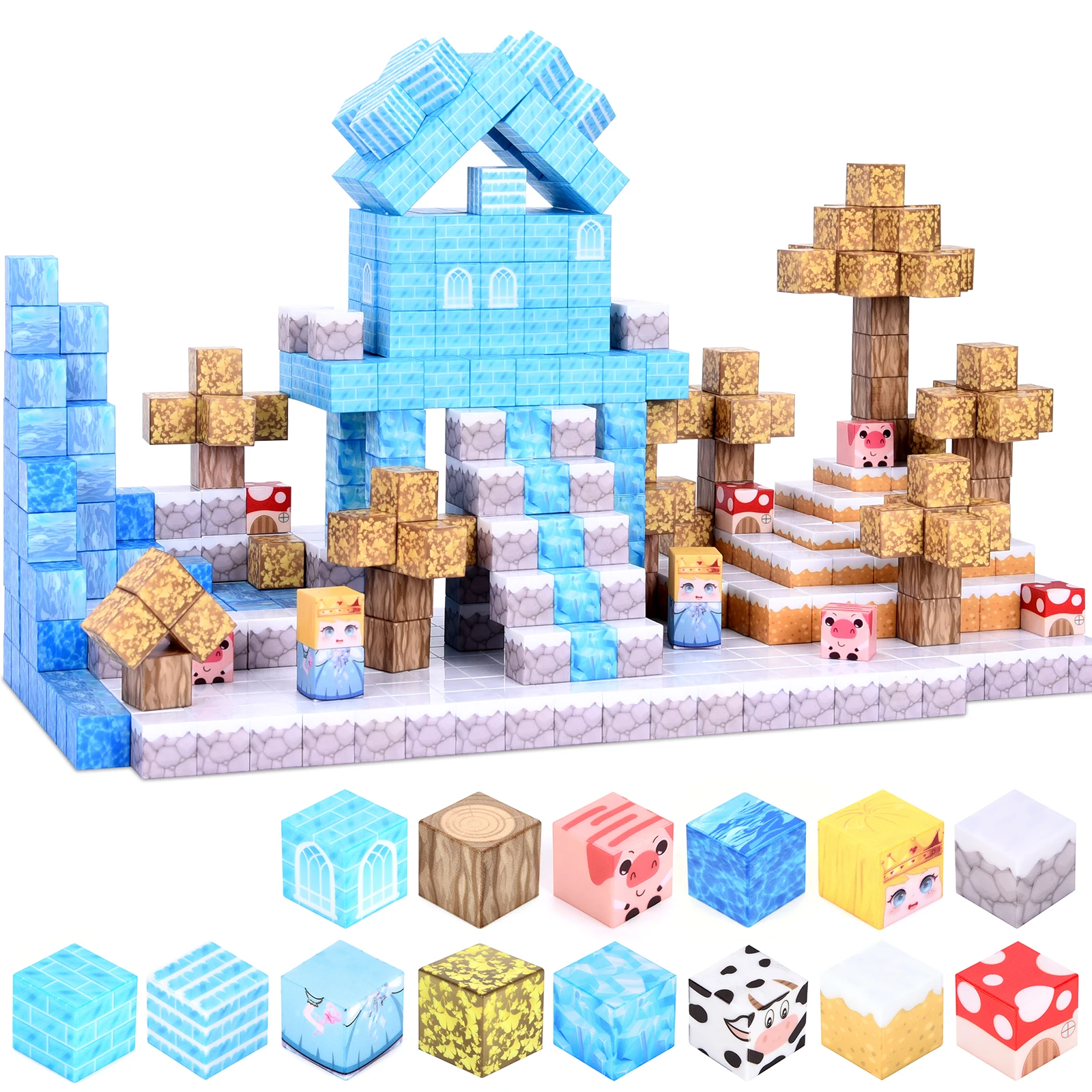 

Набор магнитных строительных блоков на заказ, 100 шт., 2025 год, яркие цвета, бесплатный дизайн здания STEM, образовательные игрушки, праздничный подарок для детей