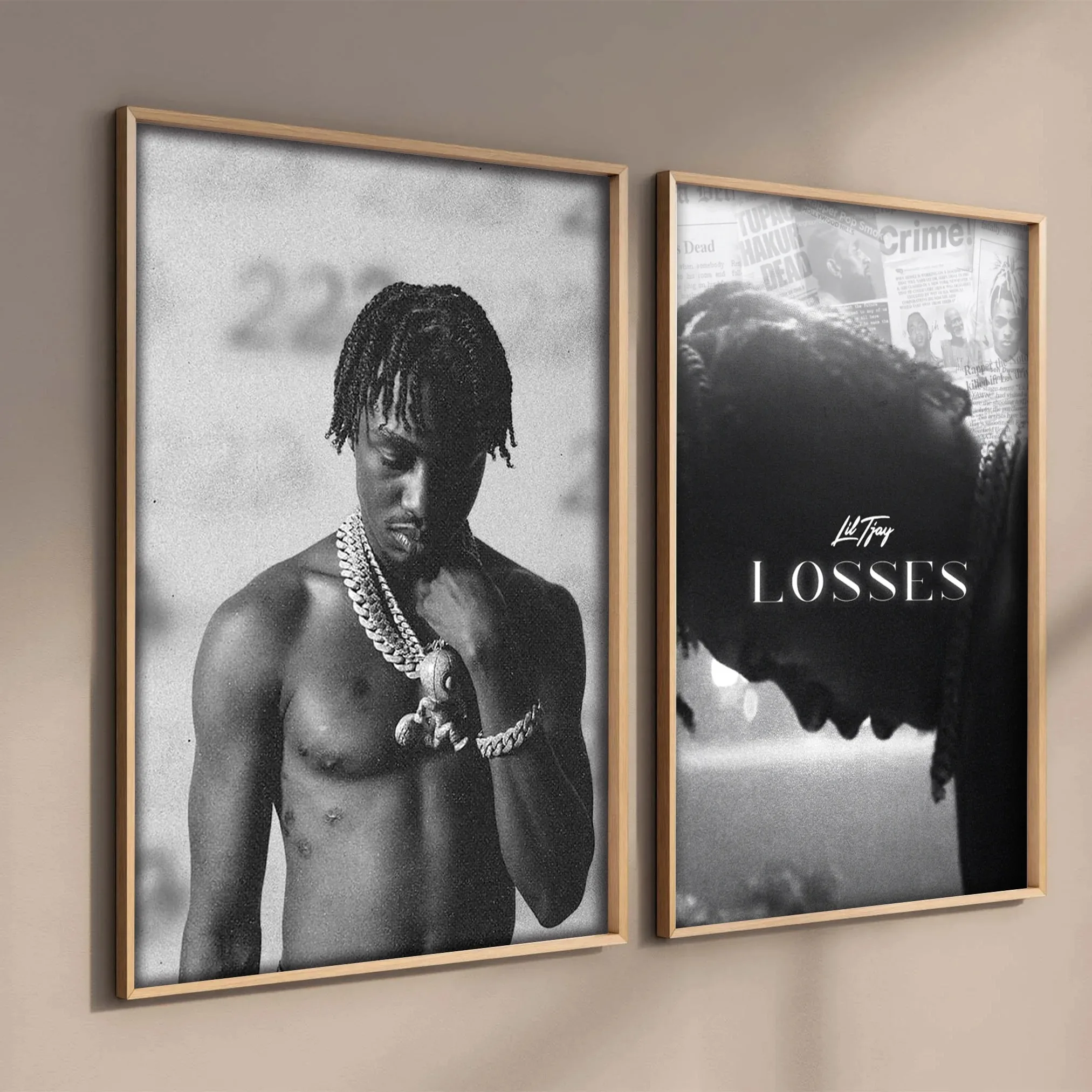 Hip Hop Pop Rapper Lil TJay Posters New Music Album 222 Cover For Room Aesthetics Art Home Wall Decor Canvas Painting Pictures