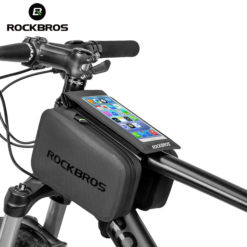 ROCKBROS Bicycle Bag Waterproof Touch Screen Cycling Bag Top Tube Frame Removable Phone 2 IN 1 Parcel MTB Road Bike Accessories