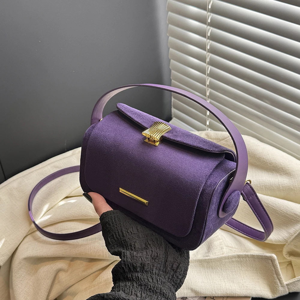 

Autumn Winter Square High Grade Handbags Women Light Luxury Frosted Pu Solid Buckle Crossbody Bag Work Commute Shoulder Bags