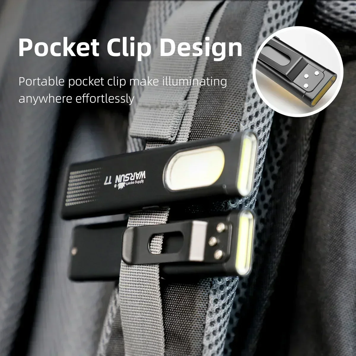 Warsun سلسلة مفاتيح LED مصباح يدوي USB-C قابلة للشحن 600Lm المحمولة مصباح شعلة صغير جيب فانوس الفيضانات ضوء العمل مع المغناطيس