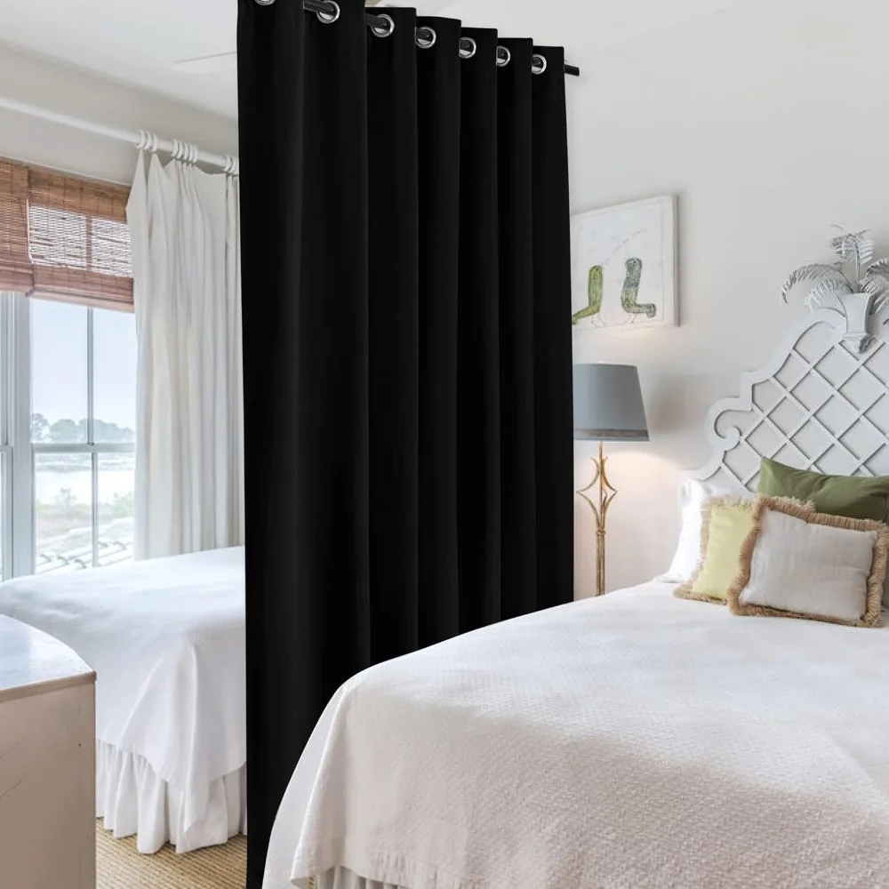 Blackout Space Divider Curtain, 10ft x 9ft, for Bedroom Patio Sliding Door Locker Room Privacy Darkening