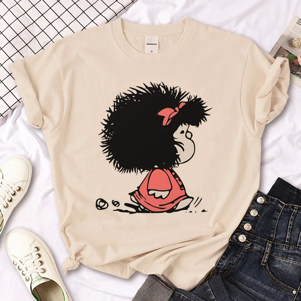 Mafalda t-shirts women Japanese Tee female funny designer graphic clothes