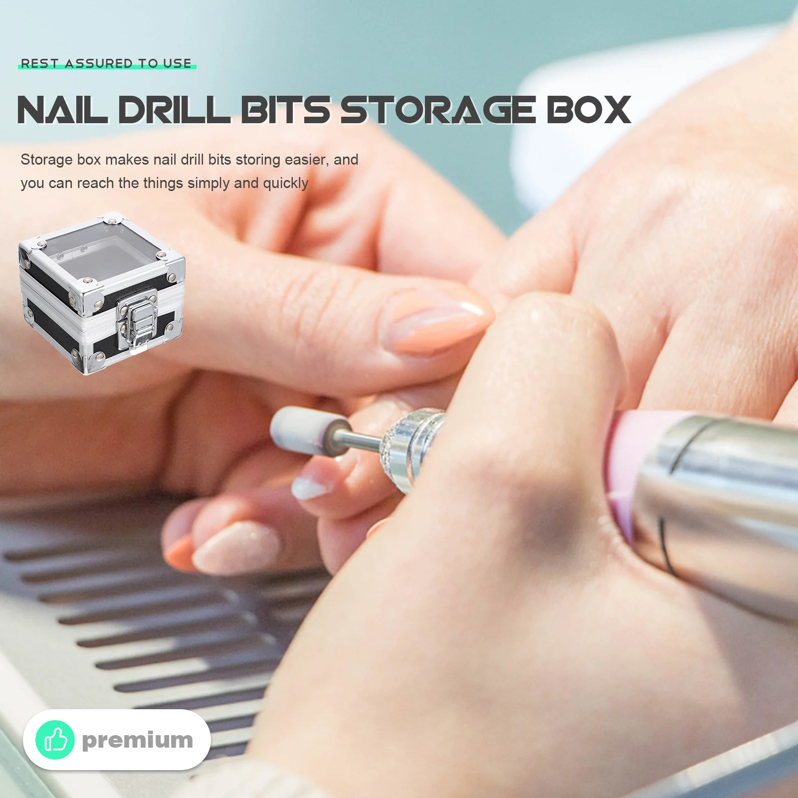 Organizador de Brocas para Unhas Profissional, Estojo de Acrílico Transparente para Armazenamento de Cabeçotes de Polimento de Arte de Unhas e Uso em Salão em Casa