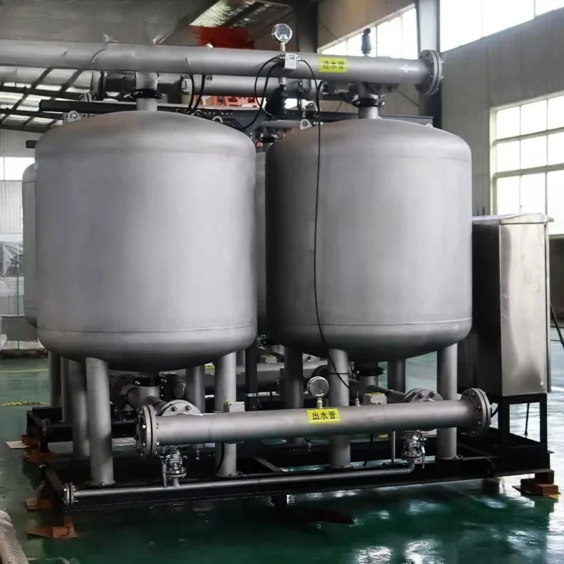 Automatic backwash bypass shallow sand filter with pressure vessel 220V water treatment system 1 year warranty
