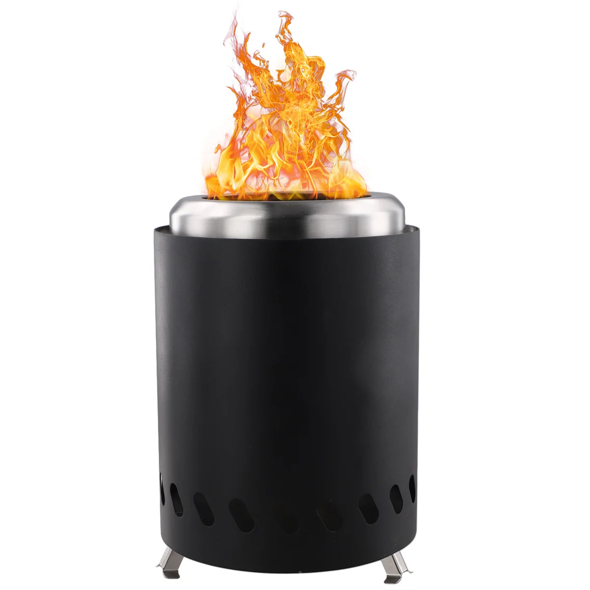 Nuovo riscaldatore portatile per bruciatore in acciaio inossidabile Mini stufa a legna da fuoco Forno per falò da campeggio esterno Brasero per braciere senza fumo