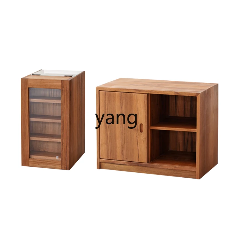 

LTT New Chinese Style Solid Wood Modern Tea Table Tea Cabinet Integrated Living Room Side Table Storage Cabinet