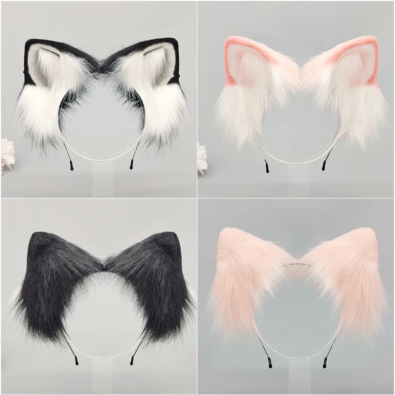 Anime japonês orelha bandana menina orelhas cos raposa orelha bandana bonito kc cosplay orelhas de raposa de pelúcia headwear lolita jogo trajes orelha de gato