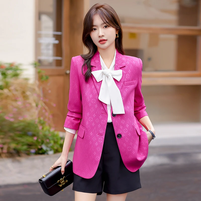 High Quality Fabric Women Blazers Jackets Coat Spring Summer Female Outwear Long Sleeve Formal OL Styles Tops Blaser Clothes