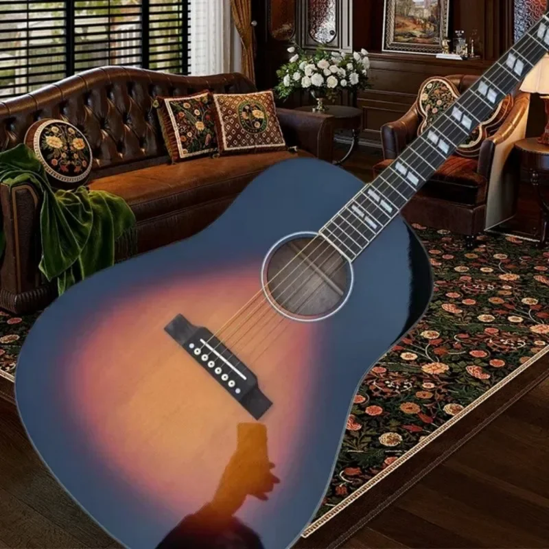 J45VS Acoustic Guitar Double Diamond Black Orange Gloss Finish 6-String Single Pickup Mahogany Back Sides Spruce Body 20 Tone
