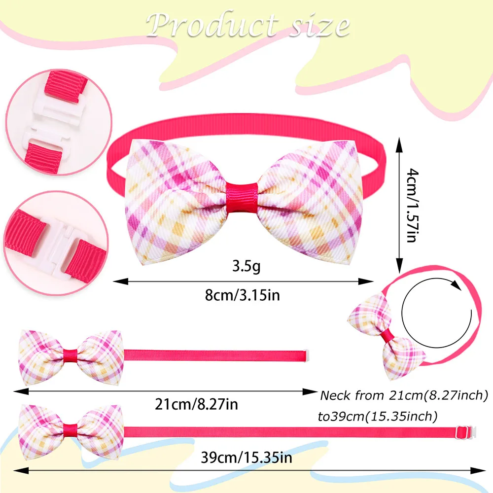2025New Dog Bowties 20/40PCS Bulk Dog Bow Ties Collars Classical Plaid For Dogs Adjustable Pet Collars Dog Grooming Accessories
