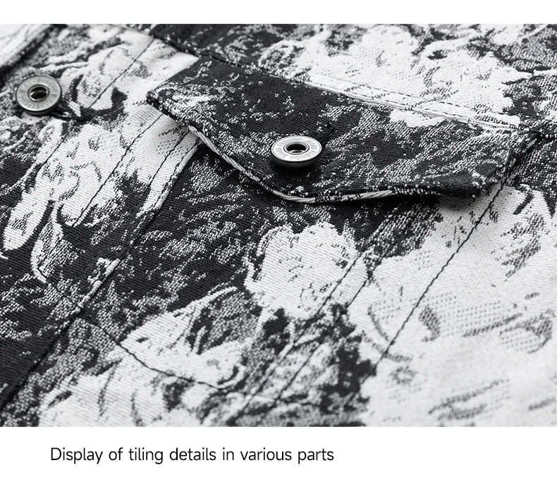 Streetwear camisa casual masculina jaqueta na moda luxo jacquard casaco pintura a óleo efeito hong kong estilo retro workwear outerwear