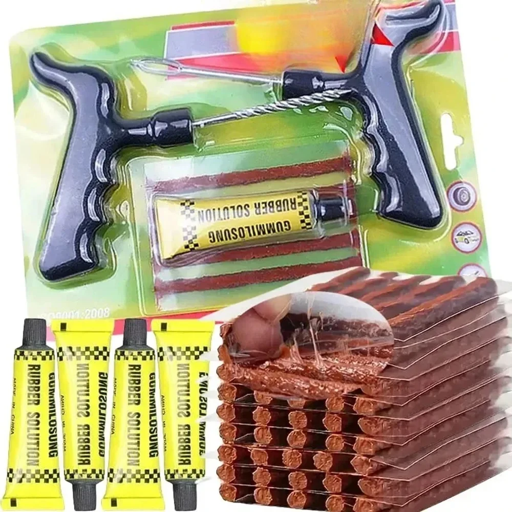 Car Moto Tyre Repair Kit Universal Emergency Tire Rubber Strips Puncture Plugs Repair Glue Tool Moto Repair Tools Parts