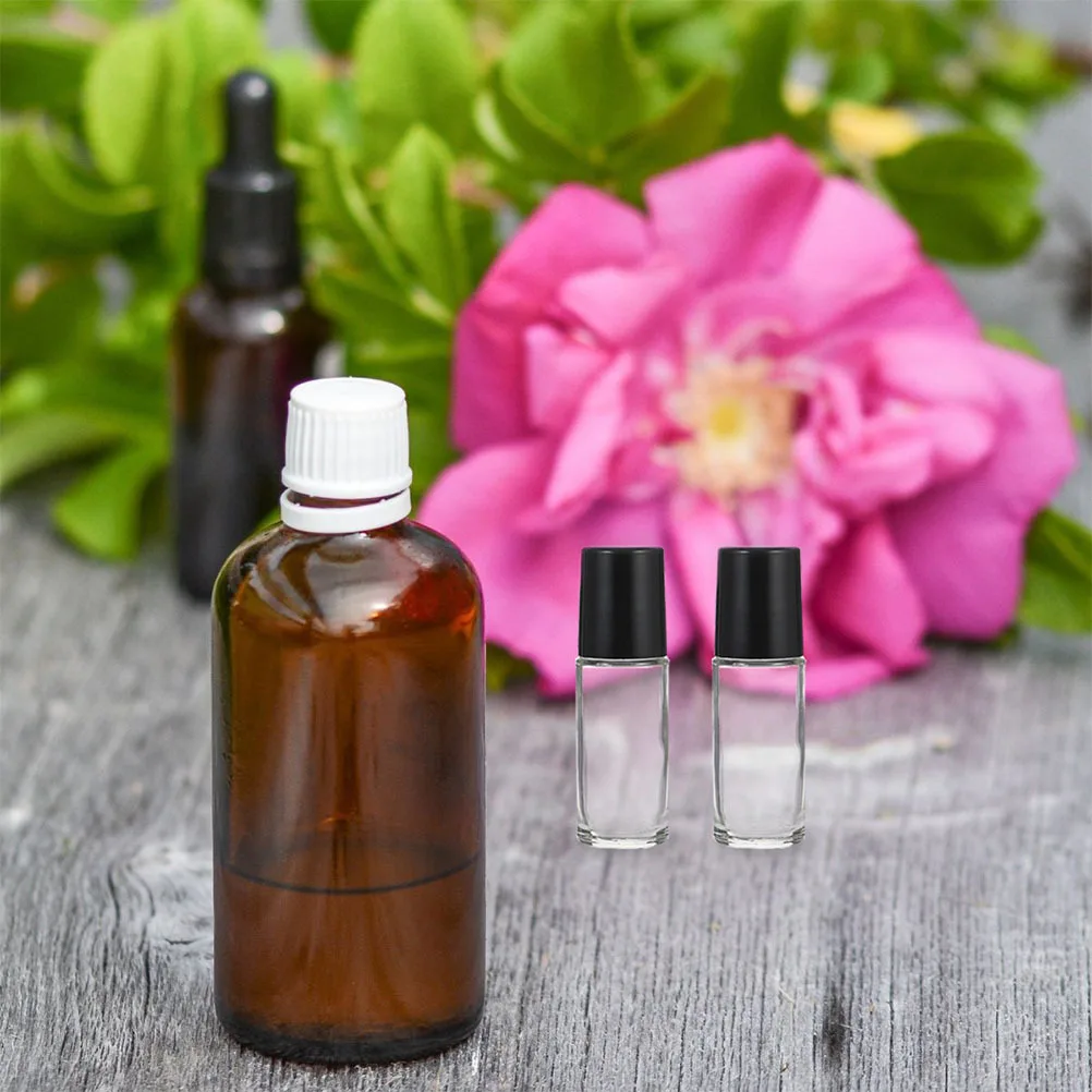 

10Pcs Clear Glass Roller Bottles Large Roller Ball 30ml Refillable Essential Oil Container Roll on Bottle for Travel Massage