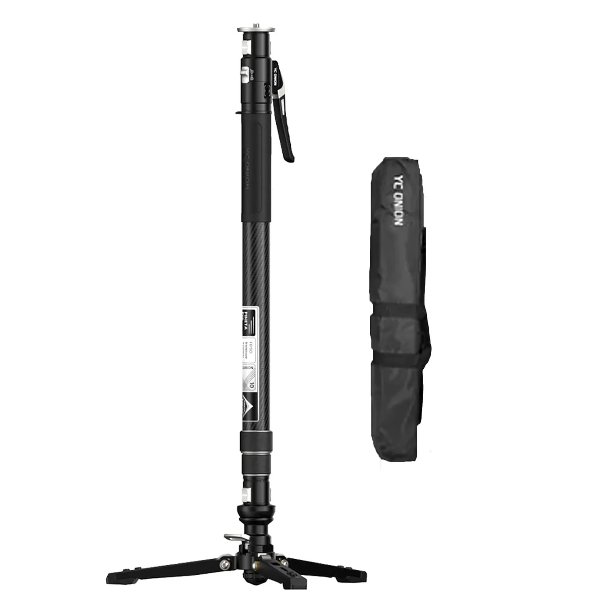 Yc cebola pineta pro fotografia fibra de carbono monopé pedal base leve viagem monopé placa liberação rápida carga máxima 11lb/5kg