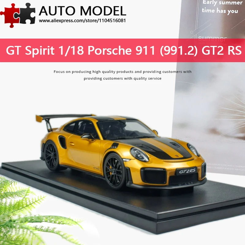 

Porsche 911 Gt2 Rs 991.2 Sports Car Die-Cast Resin Static Scale Painted Model with Display Box Gt Spirit 1:18 Simulation Car Model Limited Edition Collectible Gift for Adults and Boys Toy Birthday Present