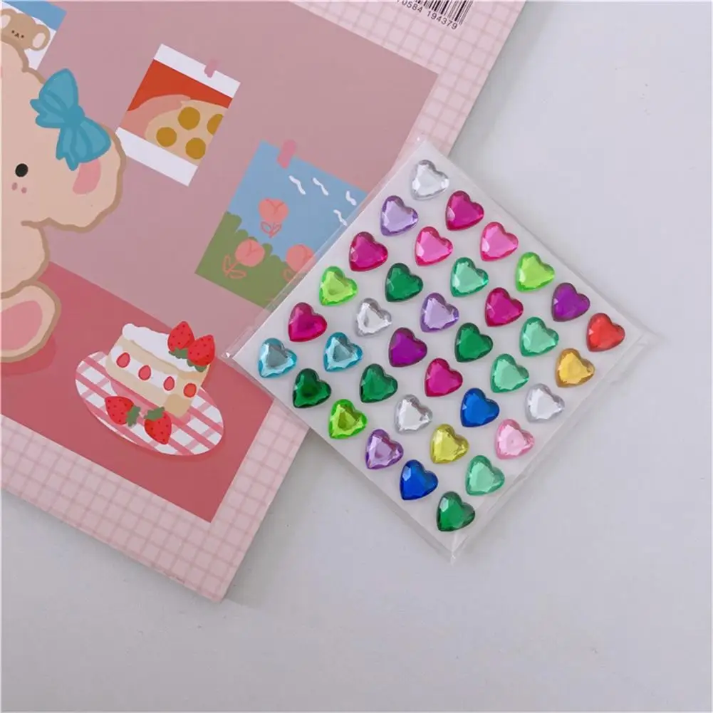 1 Juego de pegatinas en forma de corazón para teléfono y cuaderno, decoración exquisita, pegatinas de álbum, amplia aplicación para funda de teléfono