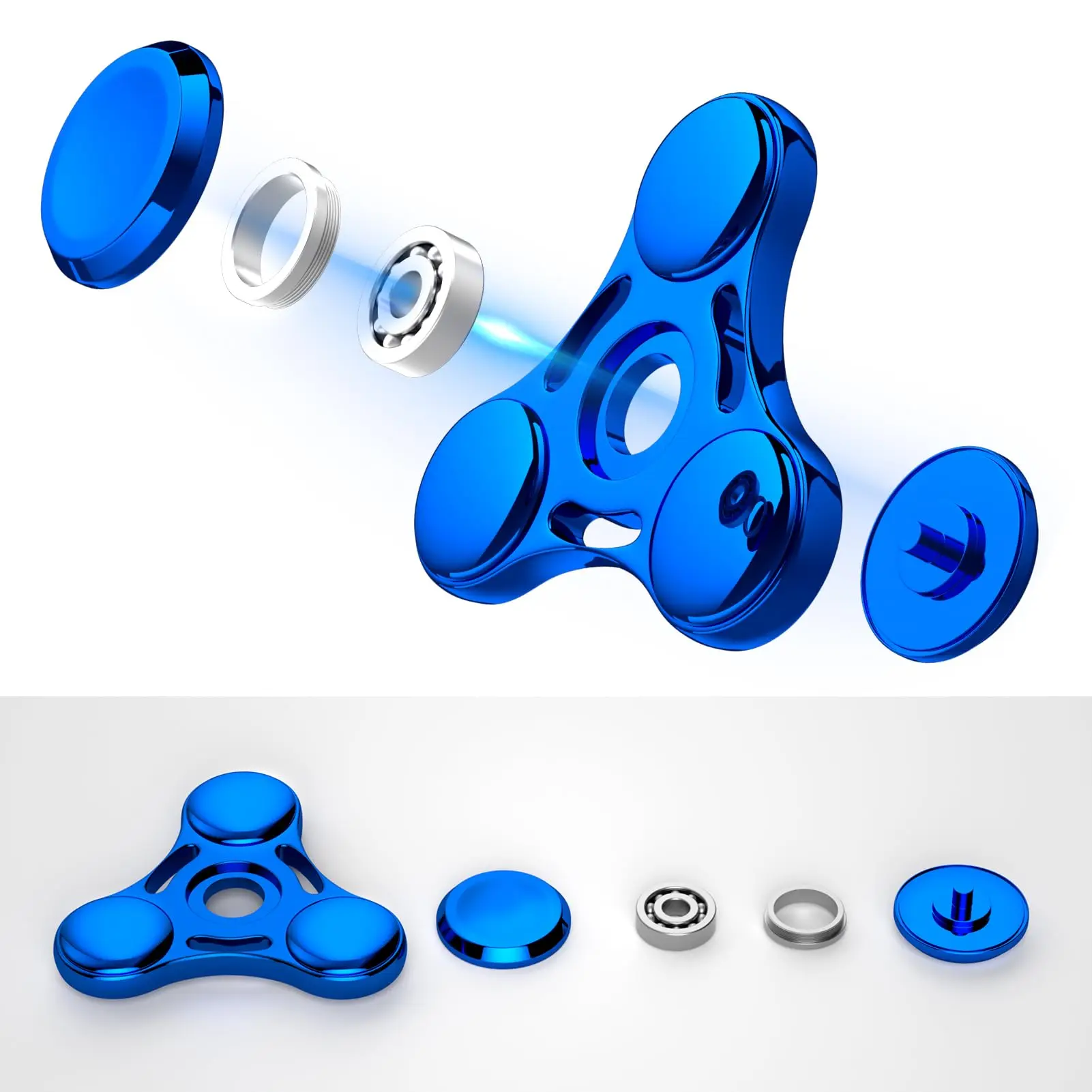 Metall Fidget Spinner Spielzeug, EDC Hand Spinner Anti Stress Relief Spielzeug, Antistress Angst Zappeln Spielzeug für Erwachsene Kinder Autismus ADHS