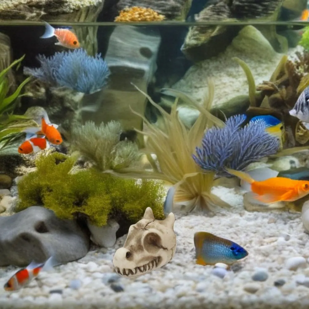 

20pcs Outdoor Skull Statue Dragon Garden Decorations Resin Fish Tank Ornaments Weather Resistant Mini Bone Figurines