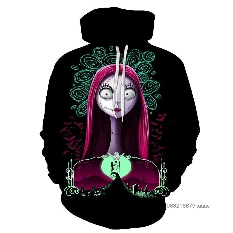 Disney The Nightmare Before Christmas 3D Pattern Hoodie American Style New Fashion Pullovers Harajuku Loose Casual Handsome Top