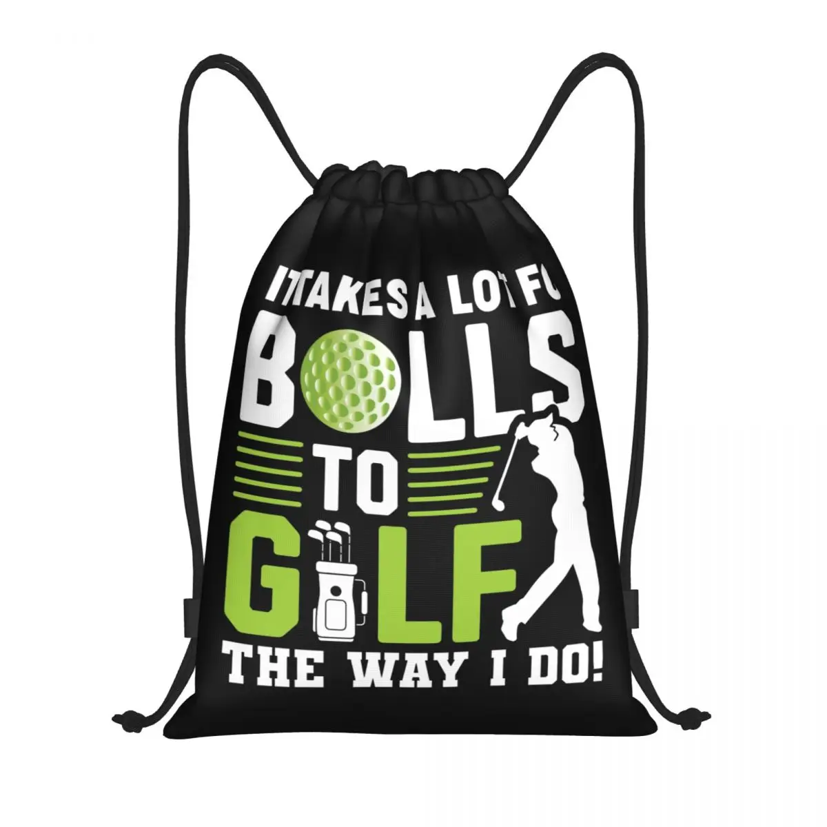 Custom Golf Quotes Drawstring Bags Men Women Lightweight Sports Gym Custom Golf Logo Storage Backpack