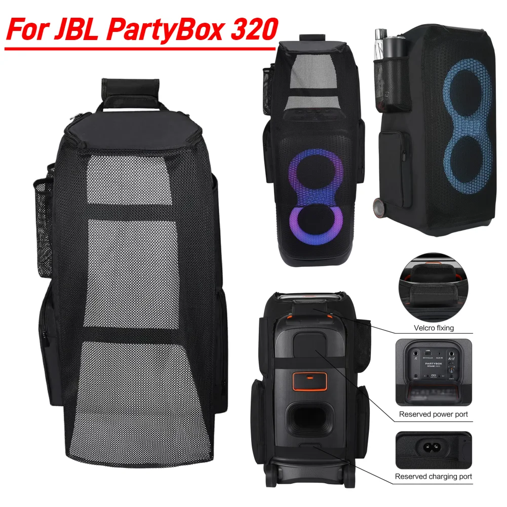 Outdoor Dust Protection Case For JBL PartyBox 320 Carrying Cover Case Mesh Slip Cover Scratch Resistant Speaker Protective Case