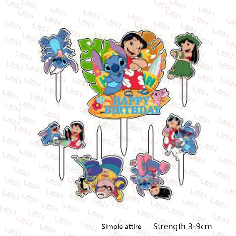 Lilo & Stitch Acrylic Cake Topper Girl Birthday Party Supplies Baby Shower Gift DIY Baking Decoration Wedding Home Decor