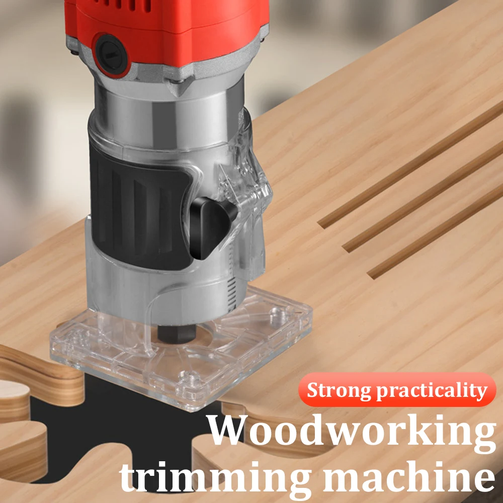 800w 30000rpm Manual Wood Router Woodworking Electric Trimmer With Milling Cutter Machines Power Carpentry Tool Combo Kit