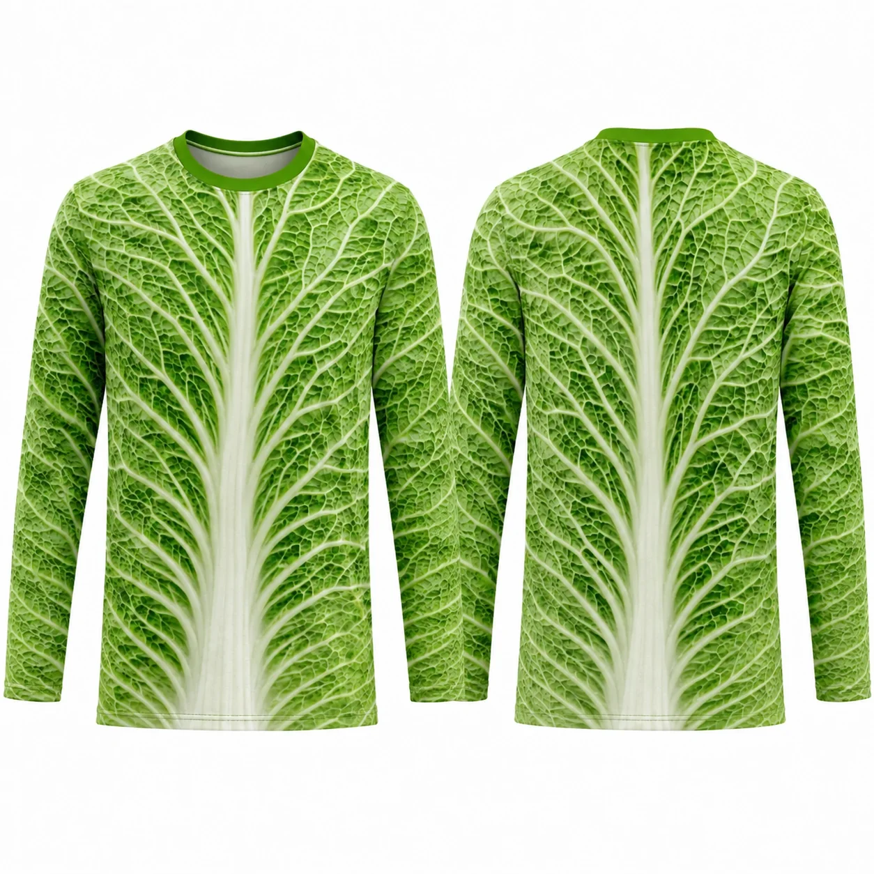 Realistic Food Animal Print Men T Shirt Novelty Cabbage Steak Burger Egg Tiger Brick Graphic Casual Long Sleeve Tee
