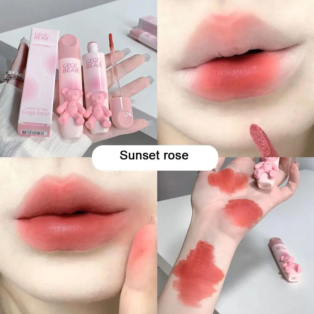 Gegebea Gogo Beer Tedere Kleur Lip Glazuur Zachte Mist Melk Mist Matte Lipgloss Lip Modder Lippenstift Son Môi Nhung