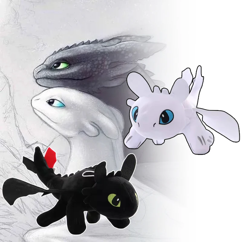 Cute Toothless Plush Toy Soft Black Dragon Cartoon Kawaii Soft Stuffed Cushion Collection Doll Anime Gifts Pillows Decor Home