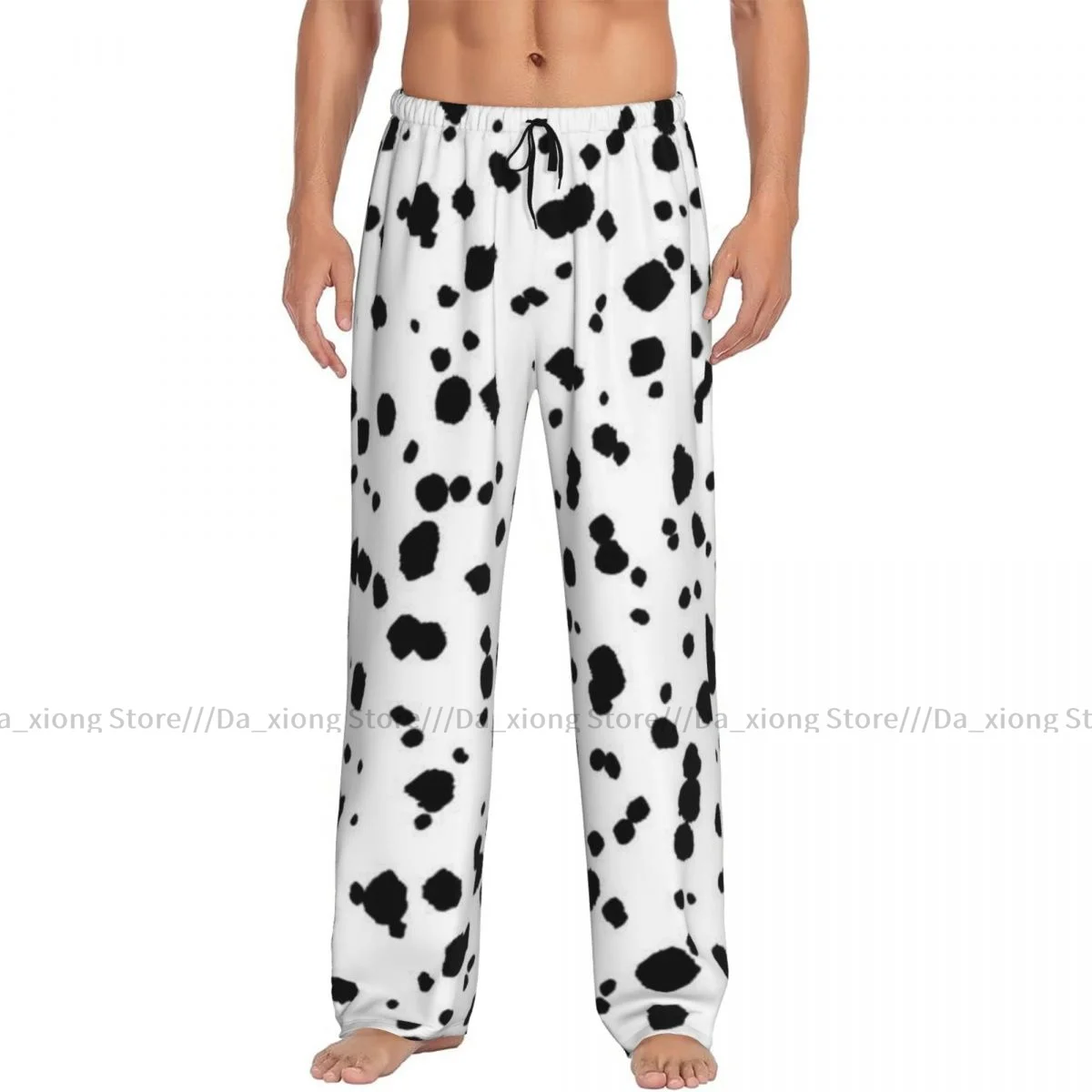 Men\'s Casual Pajama Sleeping Pants Dalmatian Pattern Lounge Loose Trousers Comfortable Nightwear