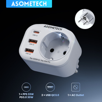 33W GaN Charger PPS PD 30W QC3.0 Multi USB C Charger Wall Socket With 4000W AC Outlets Super Fast Charging For iPhone 15 Samsung