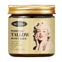120g de manzo batido Tallow y bálsamo de miel Tallow de ternera hidratante facial cuidado de la piel del rostro y el cuerpo crema facial con acabado de hierba alimentada por hierba