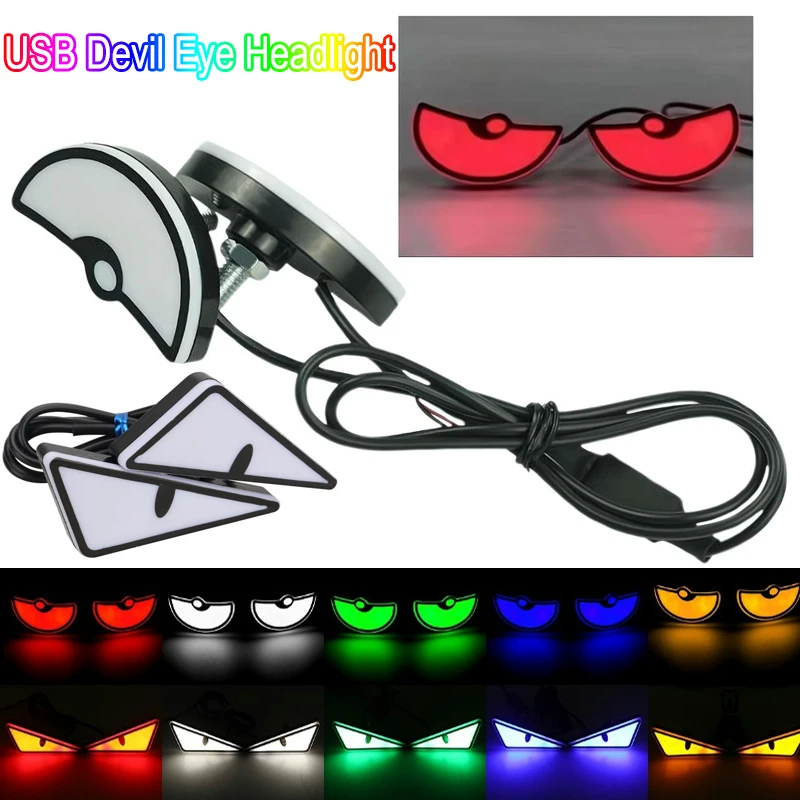 

Led Devil's Eye Light Semicircle/Triangle Eye Turn Signal Light Dynamic Tail Lamp Mini Car Decoration Lights For Car Motorcycle